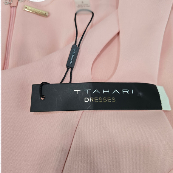 Tahari Blush Pink Sheath Dress Size 6 Midi Length Sleeveless NWT Workwear Size 6 - Picture 6 of 13